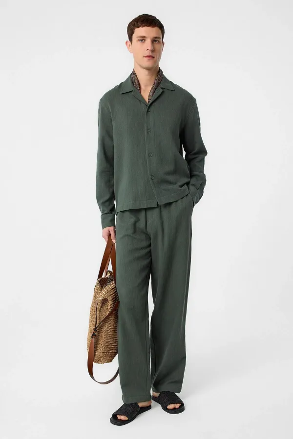 Chemise texturée kaki Antioch pour homme