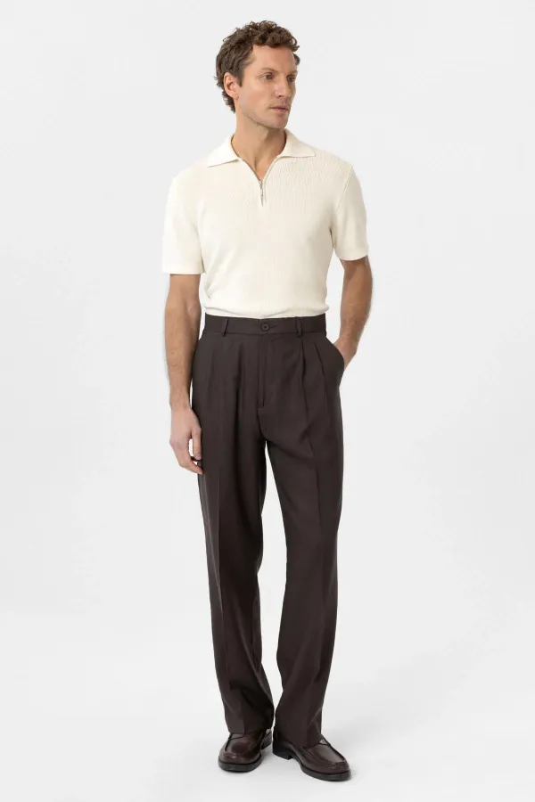 Antioch Coffee Linen Blend Men's Baggy Pants