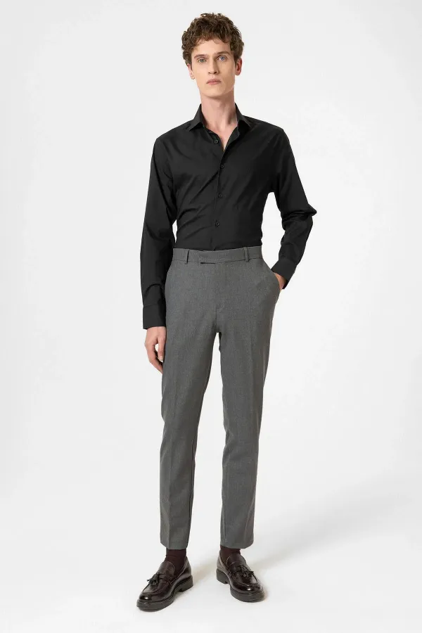 Antioch Antrasit Klasik Yüksek Bel Erkek Pantolon