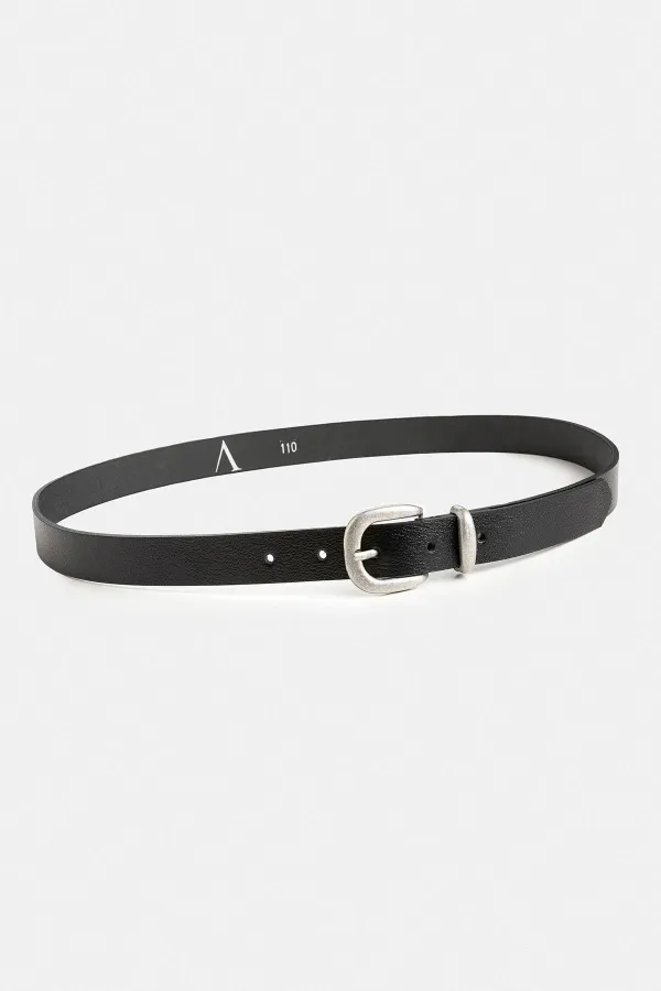 Antioch Black Basic Men's Leather Belt