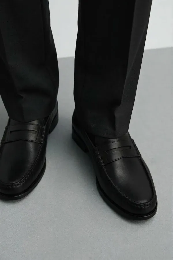 Mocassins en cuir noir Antioch