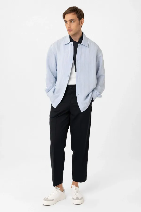 Chemise garçon oversize texturée bleue Antioch Bebe