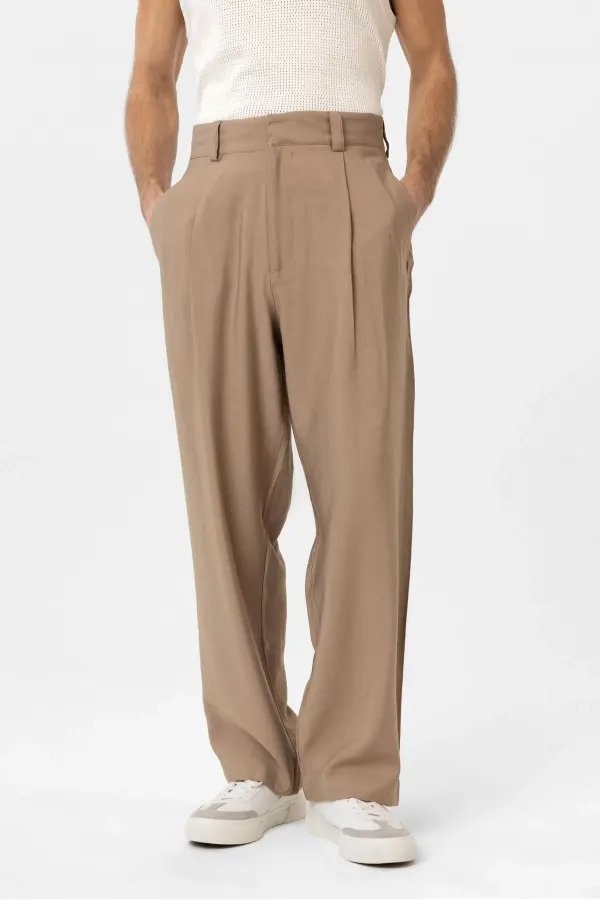 Antioch Mink Pleated Baggy Fit Men's Trousers