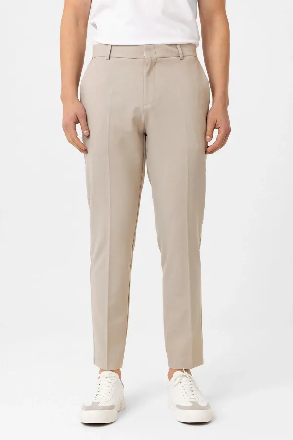 Antioch Beige Slim Fit Comfort Men's Trousers