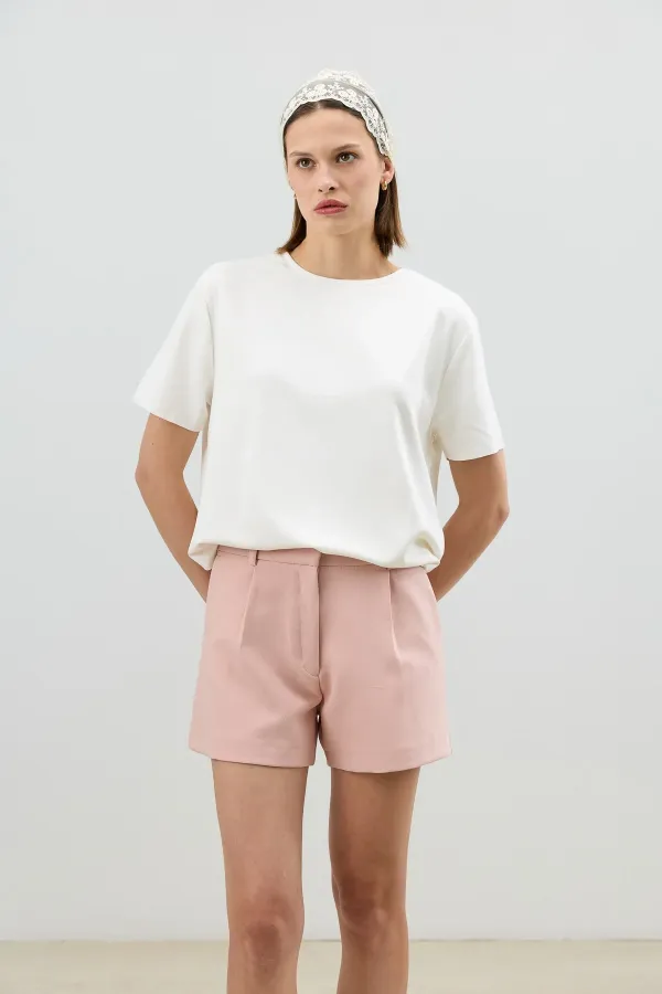 T-shirt drapé blanc Antioch pour femmes