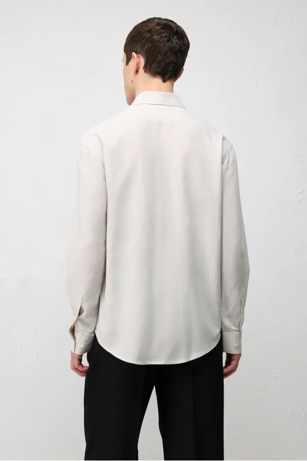 Chemise homme Antioch Stone en lin mélangé coupe décontractée