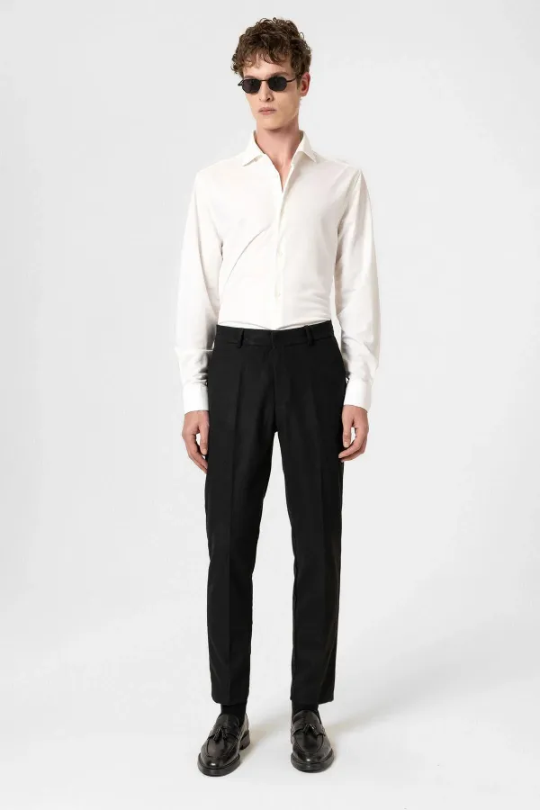 Antioch Siyah Yüksek Bel Klasik Erkek Pantolon