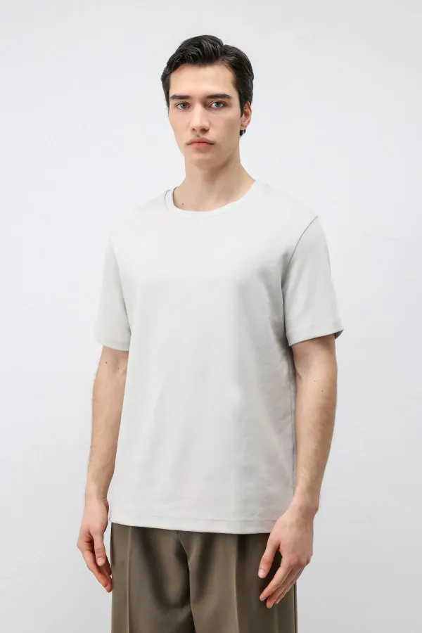Antioch Buz Gri Regular Fit Basic Erkek T-Shirt