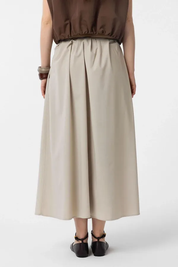 Antioch Bej Pilili Kadın Midi Etek