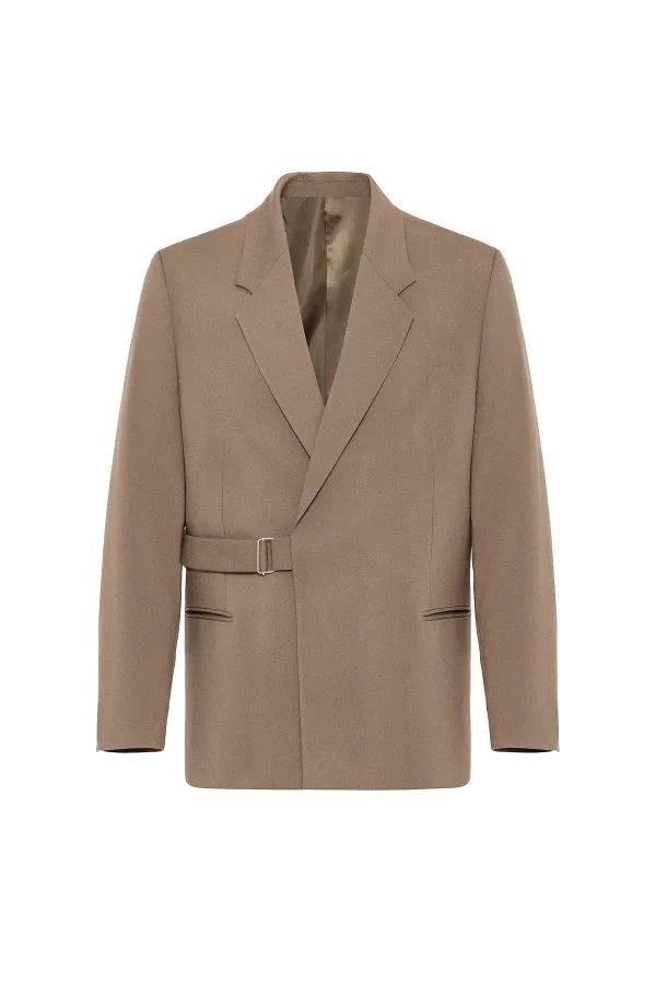 Antioch Vizon Kuşaklı Relax Fit Erkek Blazer Ceket