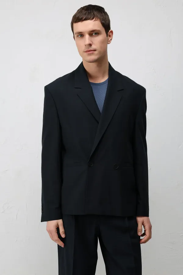 Antioch Navy Relaxed Fit Men's Blazer Jacket