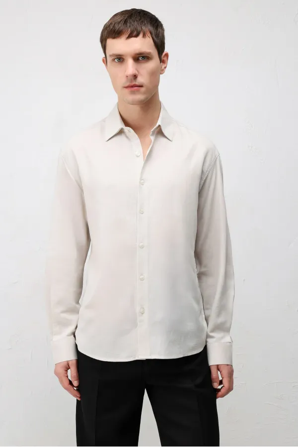 Chemise homme Antioch Stone en lin mélangé coupe décontractée