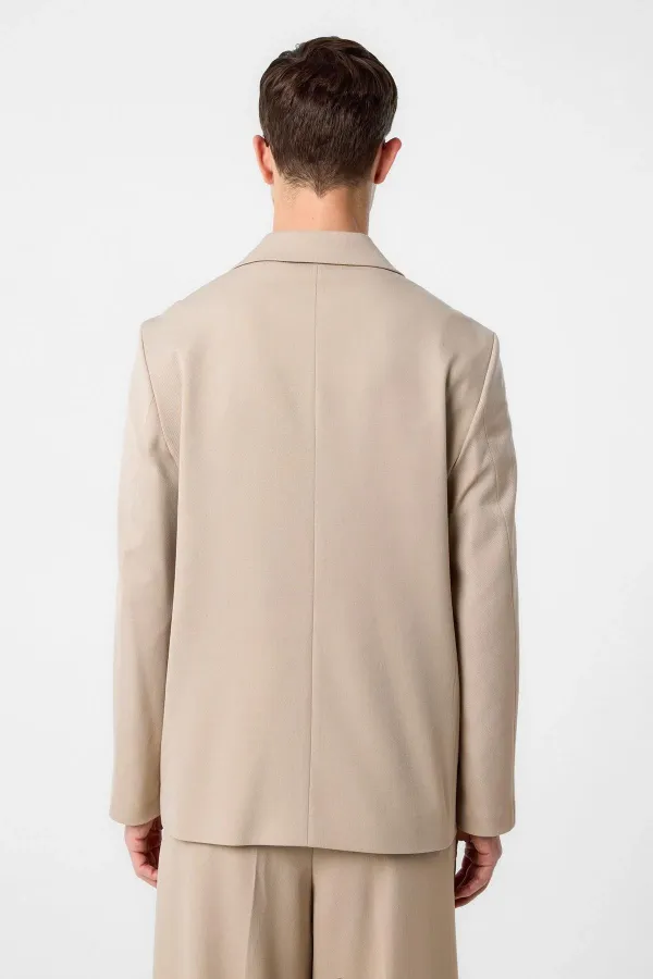 Veste blazer homme Antioch beige foncé coupe décontractée à double boutonnage