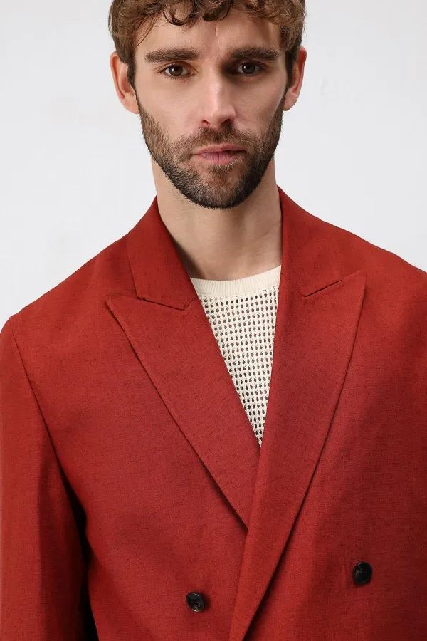 Veste blazer pour homme Antioch Tile Relax Fit en lin mélangé