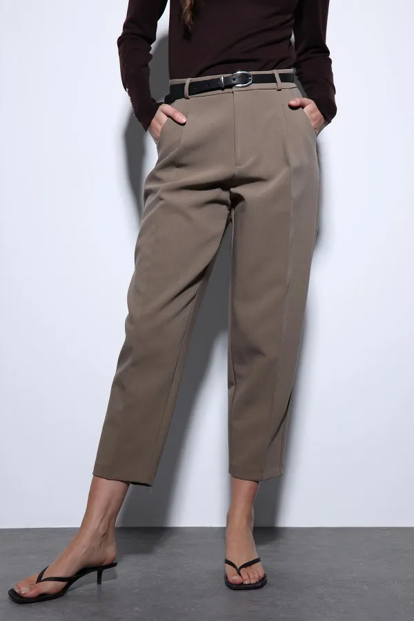 Antioch Light Khaki Women's Trousers with Darts