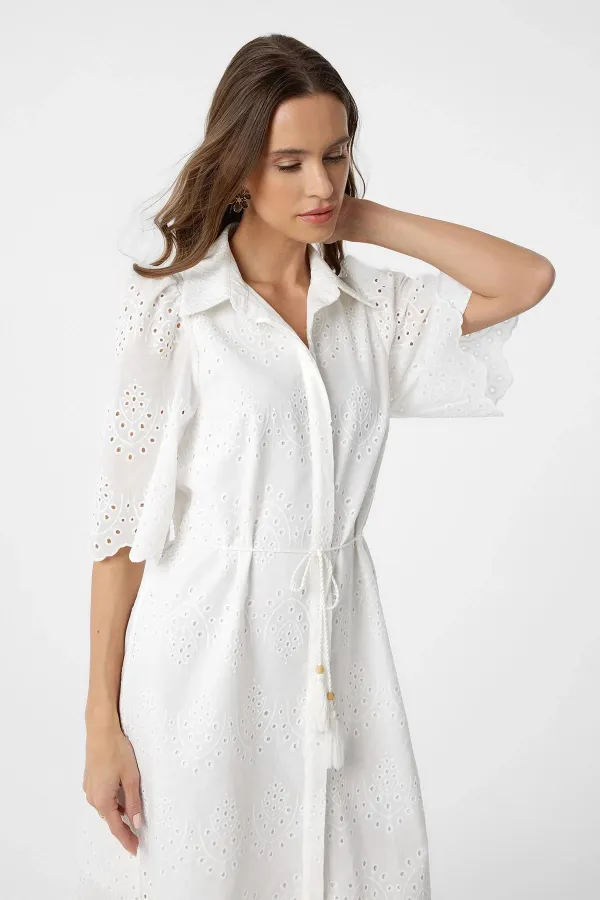 Antioch White Women's Lace Embroidered Dress