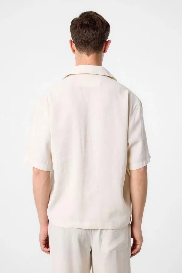 Chemise homme Antioch Ecru Apache à col Apache en tissu modal