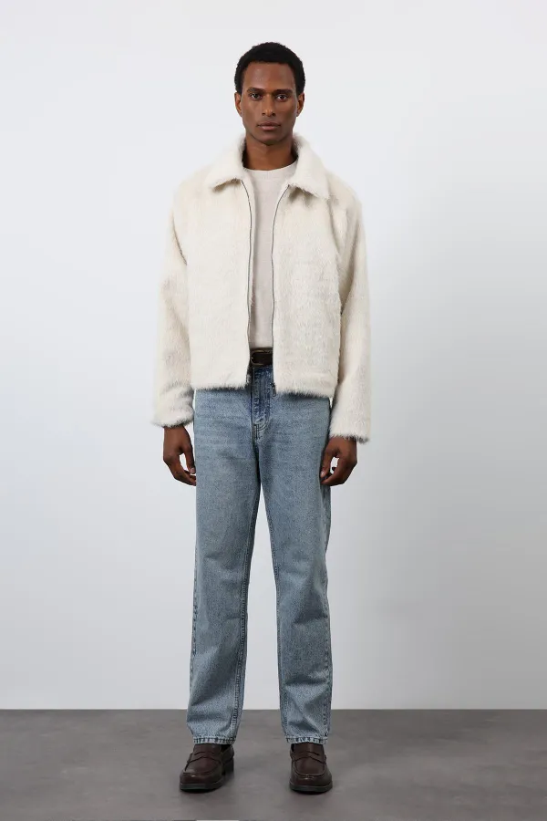 Antioch Ekru Yumuşak Dokulu Erkek Mont