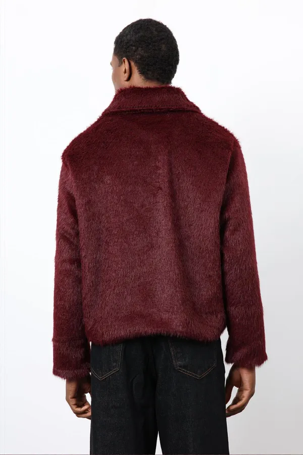 Antioch Bordo Yumuşak Dokulu Erkek Mont