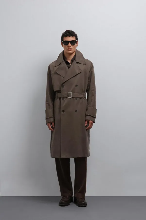 Trench-coat Antioch marron clair coupe décontractée pour homme
