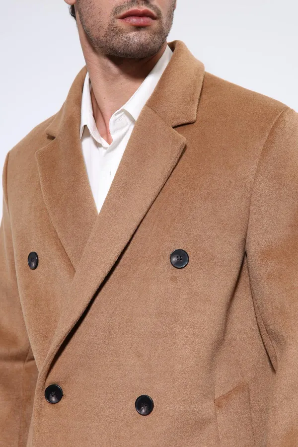 Antioch Camel Wool Blend Double-Breasted Men's Coat