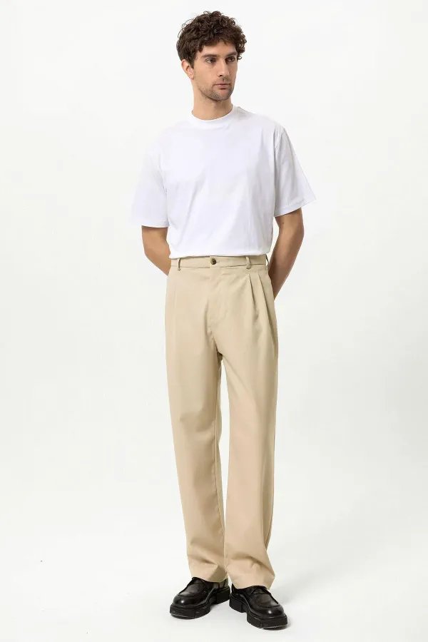 Pantalon homme Antioch Stone taille haute plissé coupe décontractée