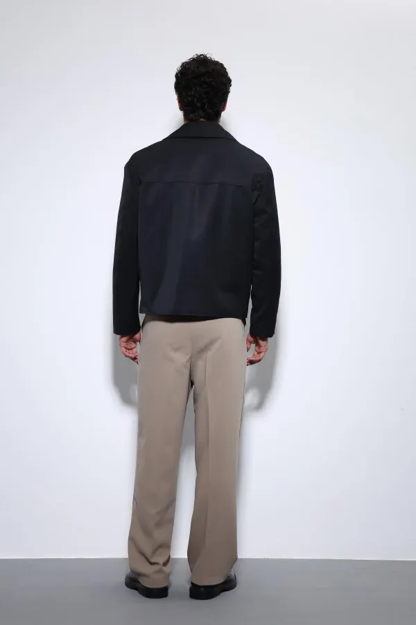 Antioch Siyah Crop Fit Erkek Trençkot Antioch Siyah Crop Fit Erkek Trençkot