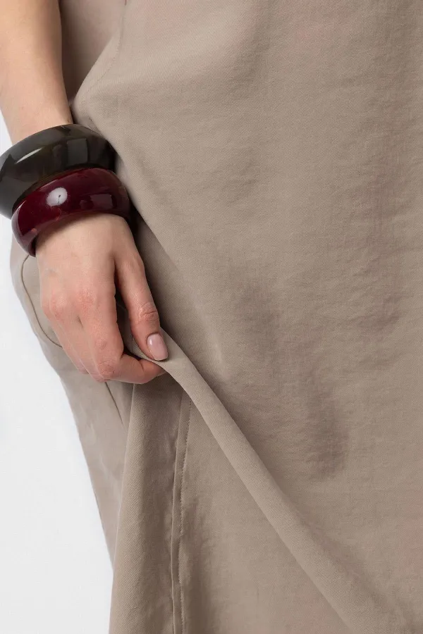 Antioch Beige Modal Midi Women's Dress