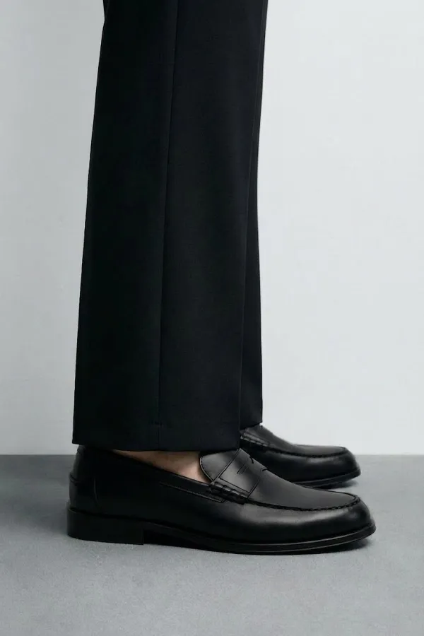 Mocassins en cuir noir Antioch