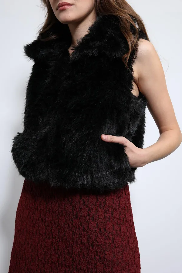 Gilet Antioch noir aspect peluche