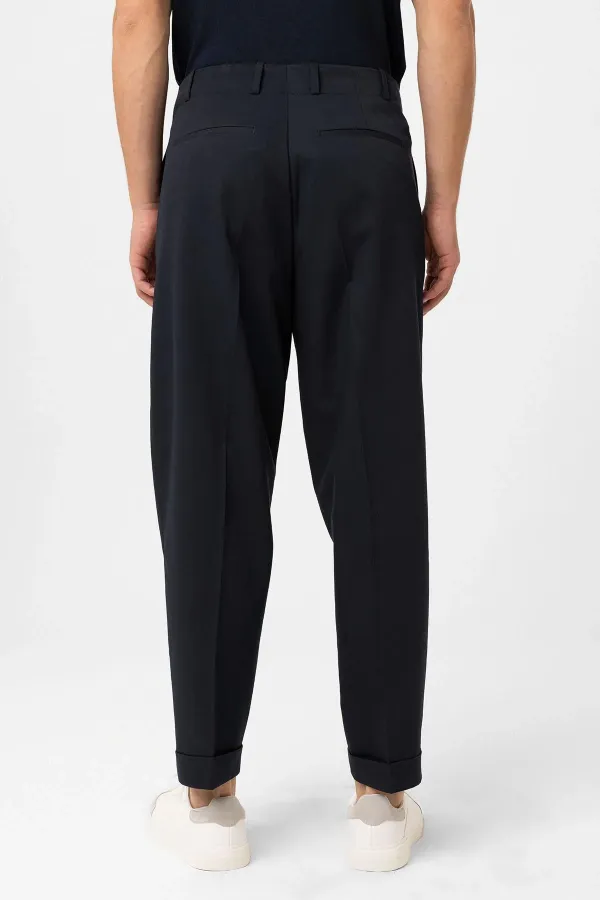Antioch Lacivert Yüksek Bel Straight Fit Erkek Pantolon