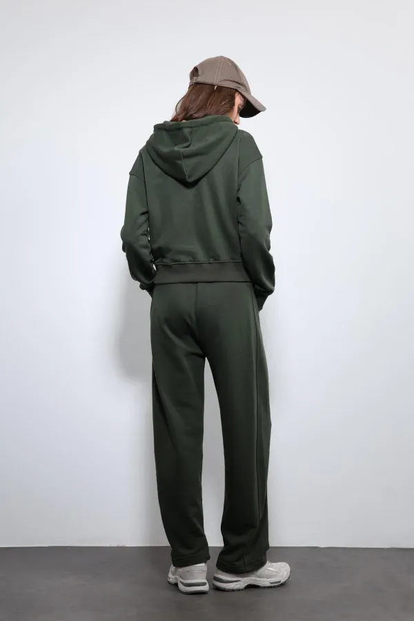 Antioch Koyu Haki Kapüşonlu Eşofman Takım