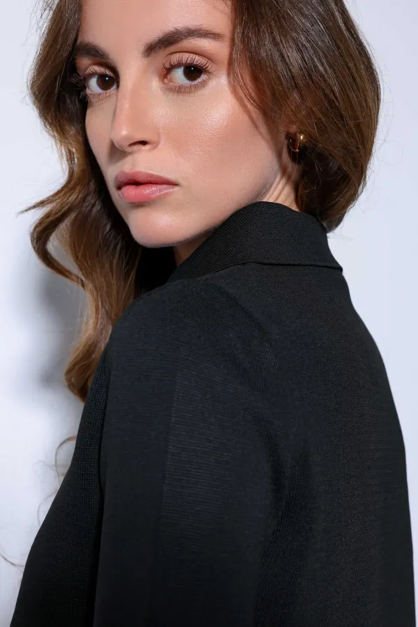 Antioch Black Double-Breasted Women's Knitted Cardigan