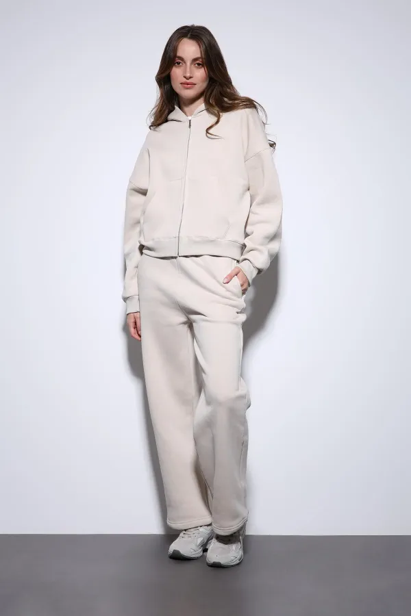 Antioch Taş Fermuarlı Kapüşonlu Kadın Sweatshirt