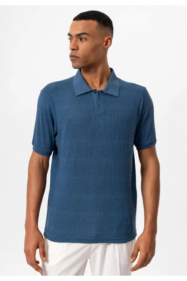 Antioch İndigo Slim Fit Polo Yaka Erkek T-Shirt