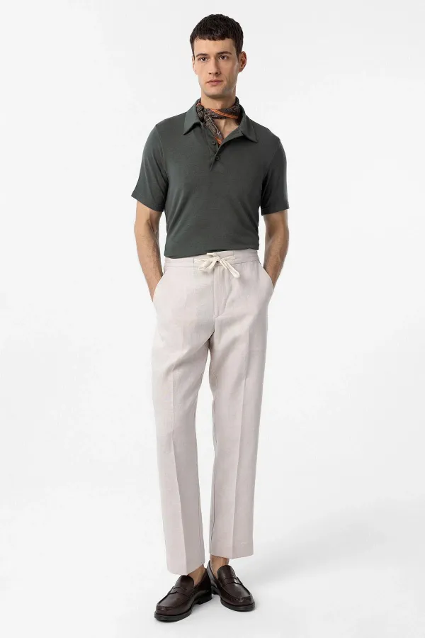 Antioch Khaki Regular Fit Polo Neck Men's T-Shirt