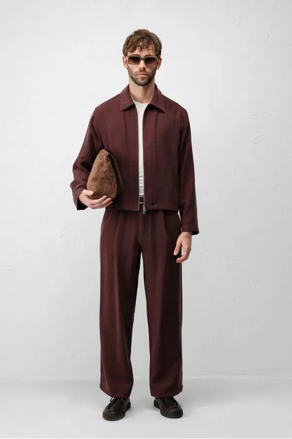 Veste d'été Antioch Burgundy en lyocell mélangé