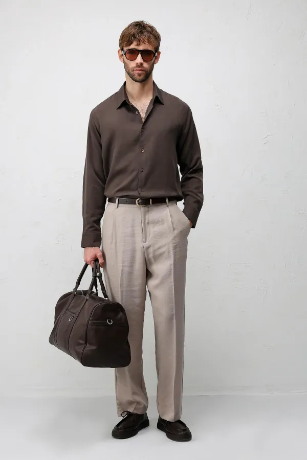 Antioch Light Brown Technical Regular Fit Men's Shirt