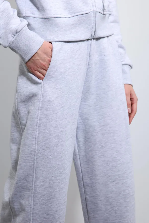 Antioch Gri Melanj Kapüşonlu Eşofman Takım