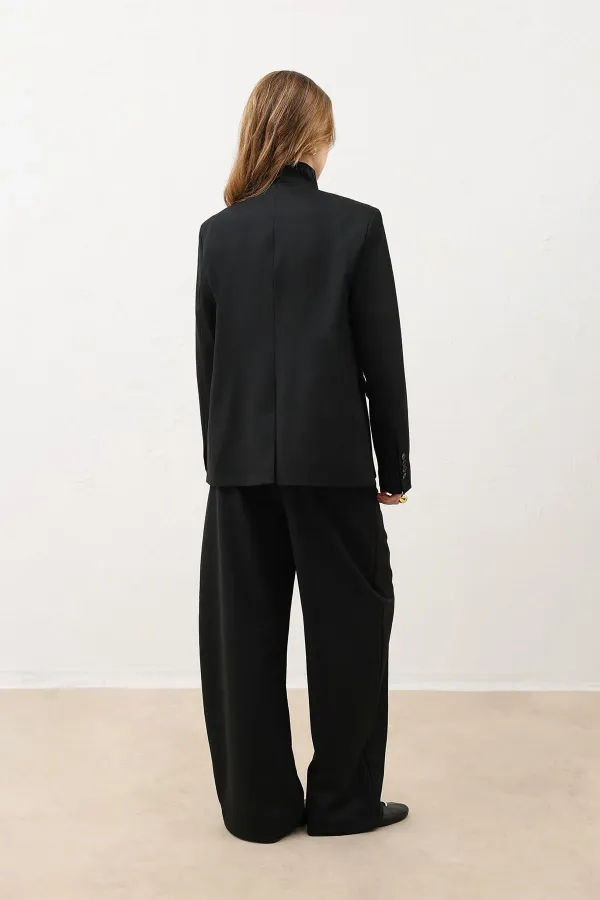 Antioch Siyah Dik Yaka Kadın Blazer Ceket