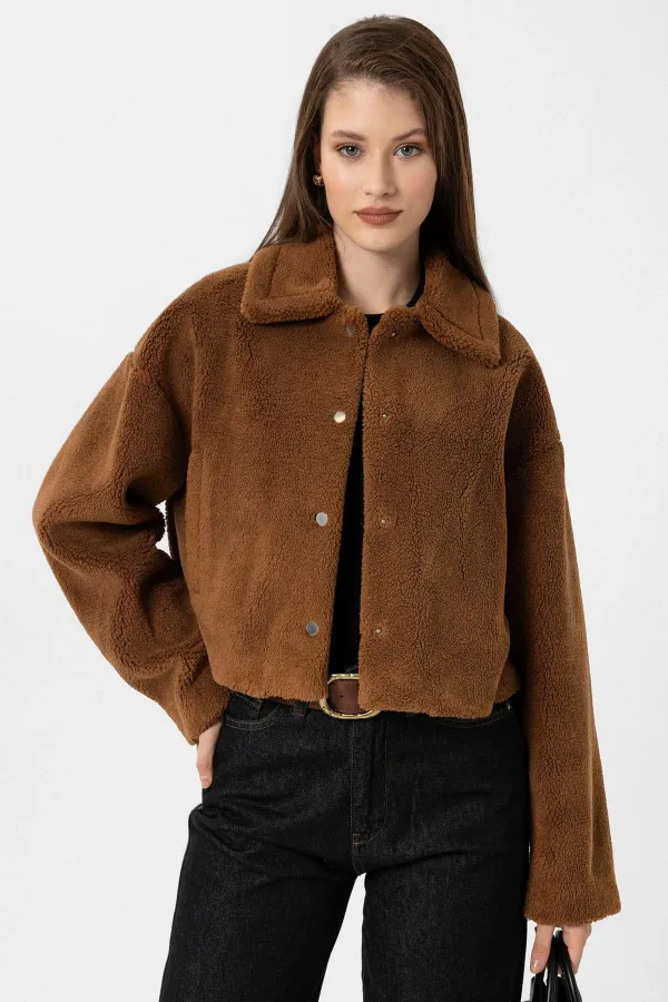 Manteau texturé doux pour femme Antioch Coffee