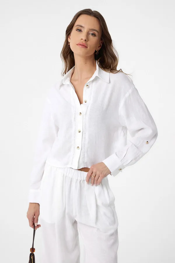 Antioch White Striped Women's Shirt