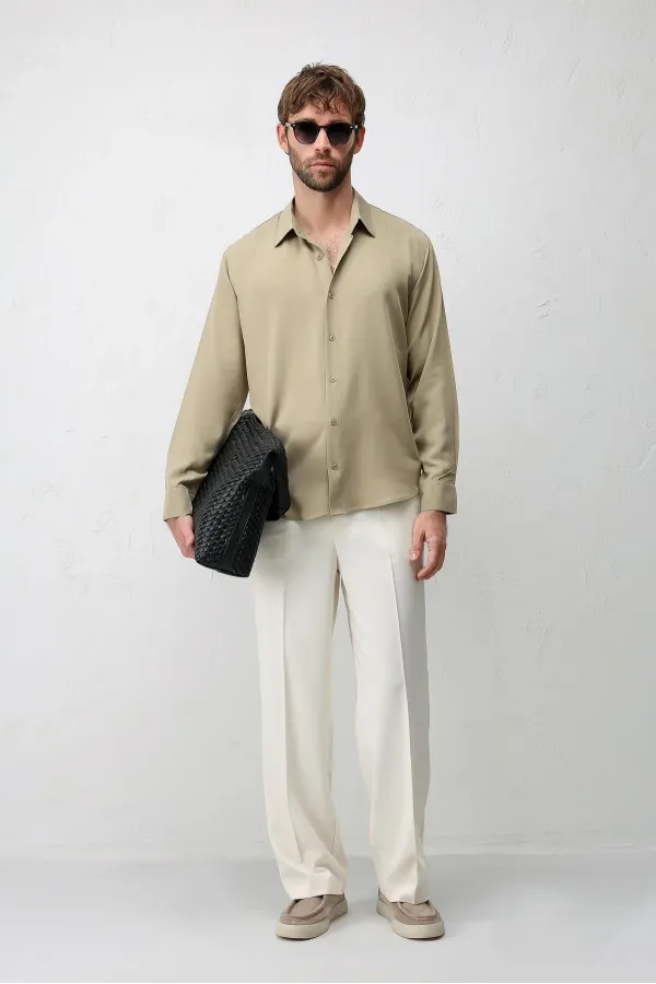 Antioch Khaki Technical Regular Fit Men's Shirt