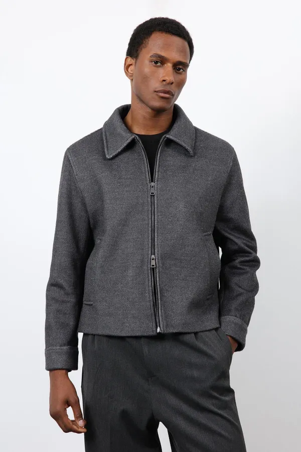 Antioch Anthracite Wool Blend Men's Jacket