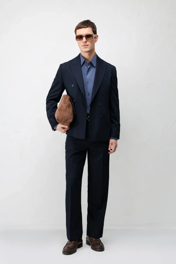 Pantalon Antioch Navy coupe droite pour homme