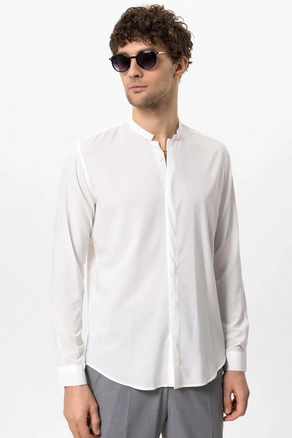Antioch White Men's Long-Sleeve Shirt