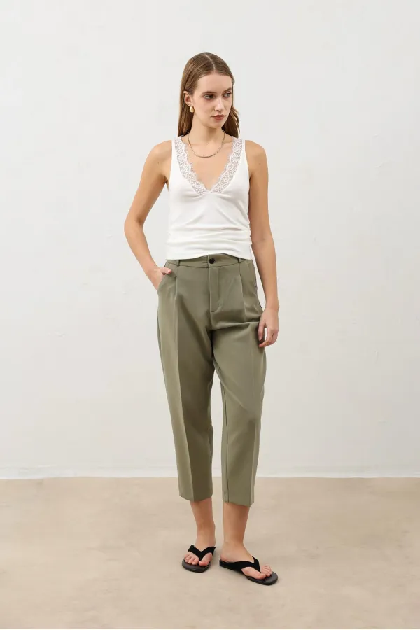 Antioch Khaki Women's Trousers with Pens
