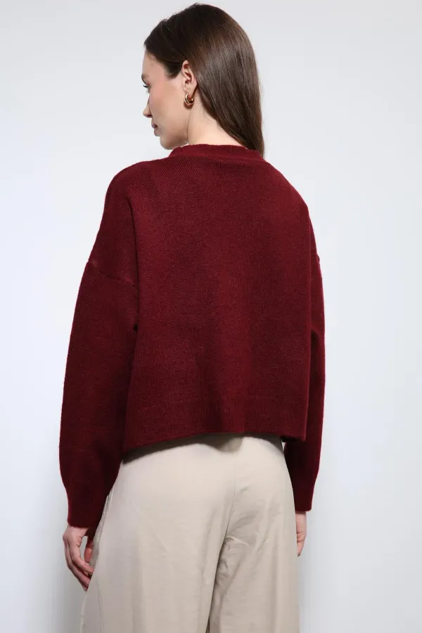 Gilet Antioch bordeaux en laine mélangée