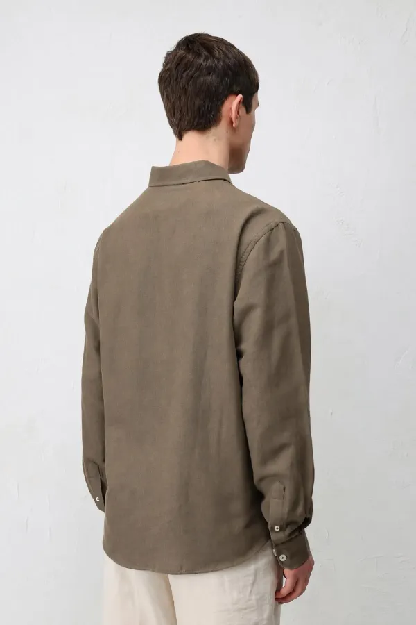 Antioch Bej Keten Karışımlı Relaxed Fit Erkek Gömlek Antioch Bej Keten Karışımlı Relaxed Fit Erkek Gömlek