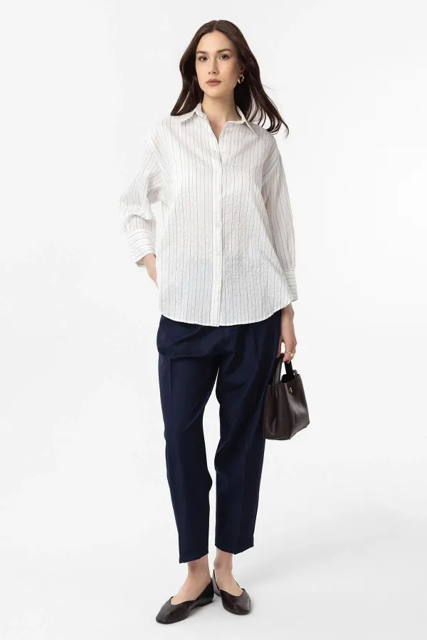 Antioch White Striped Women's Shirt